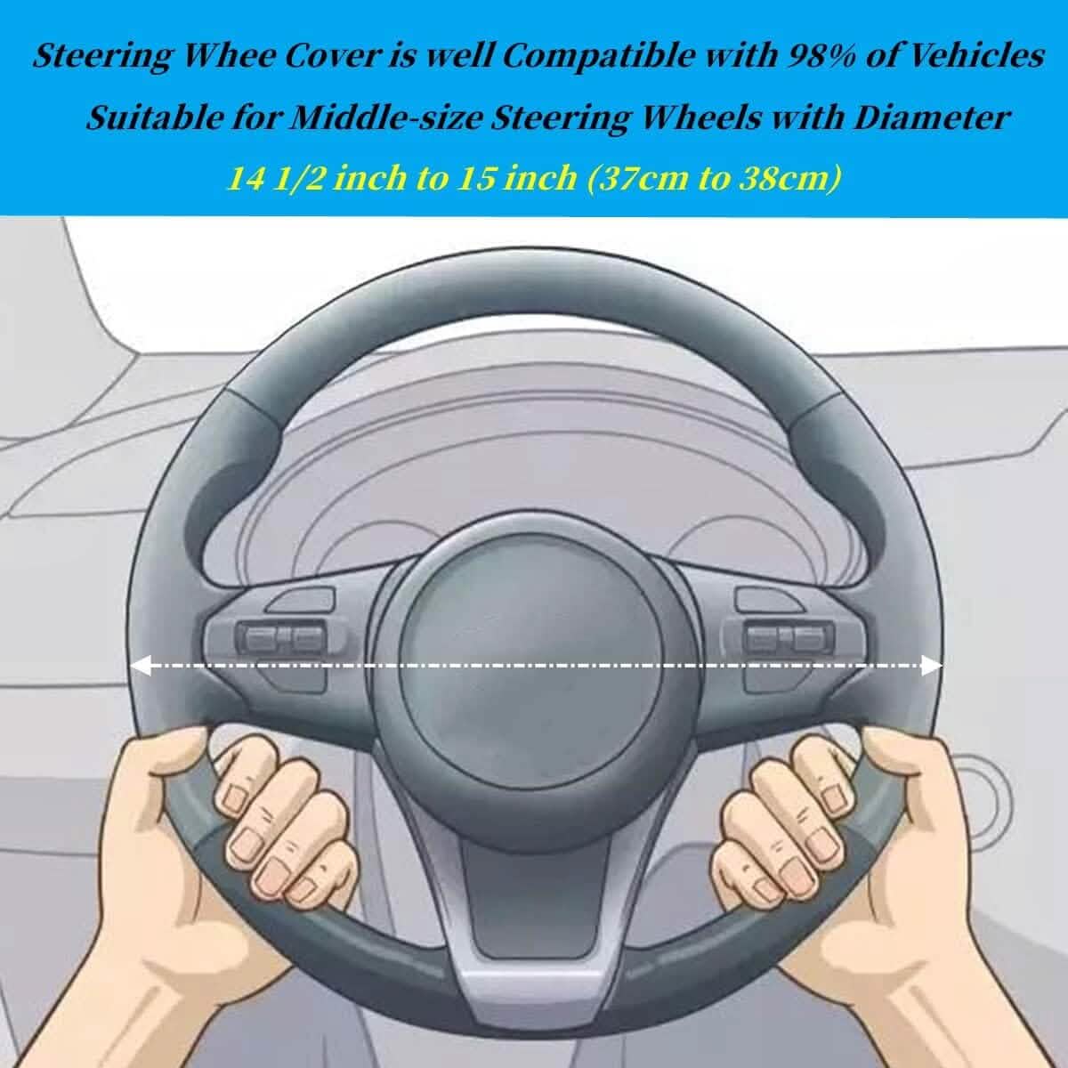Soft Leather Steering Wheel Cover