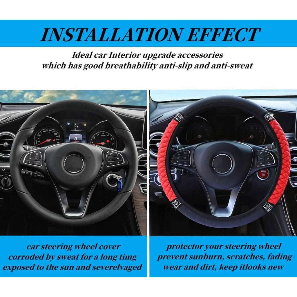 Soft Leather Steering Wheel Cover