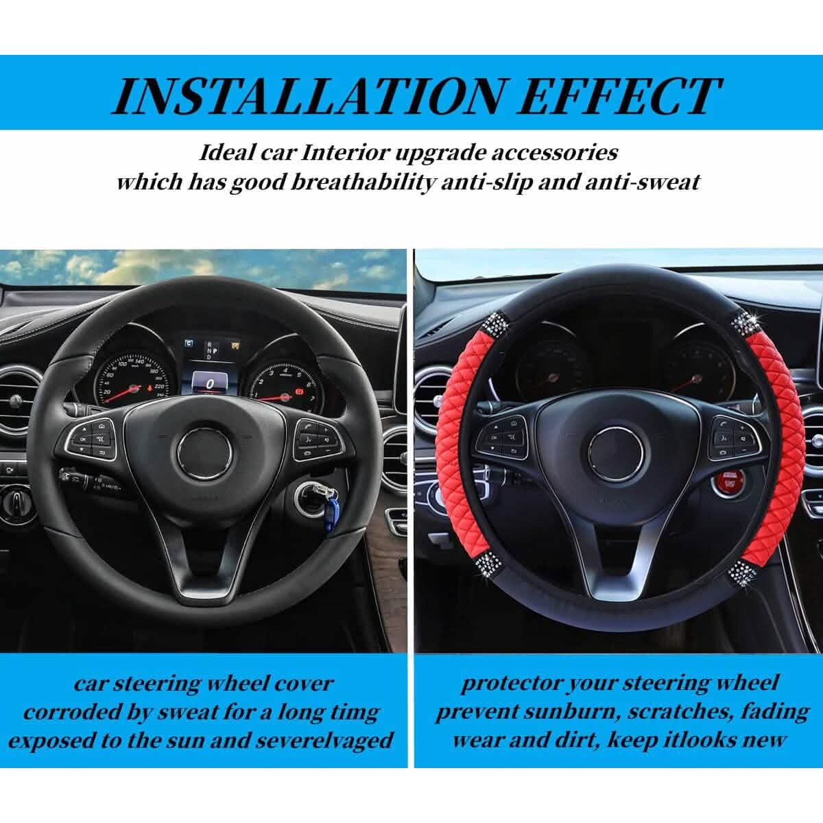 Soft Leather Steering Wheel Cover